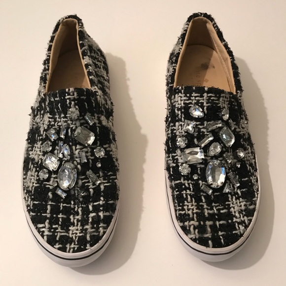 kate spade Shoes - KATE SPADE Jeweled Tweed Tennis Shoes Sneakers 7.5